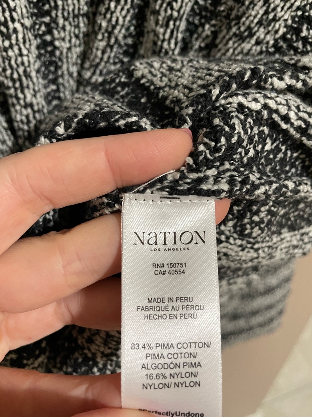Nation LTD  Ronan Striped Black & White Knit Sweater NEW - Picture 5 of 7